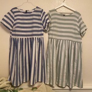 2 Shein striped dresses